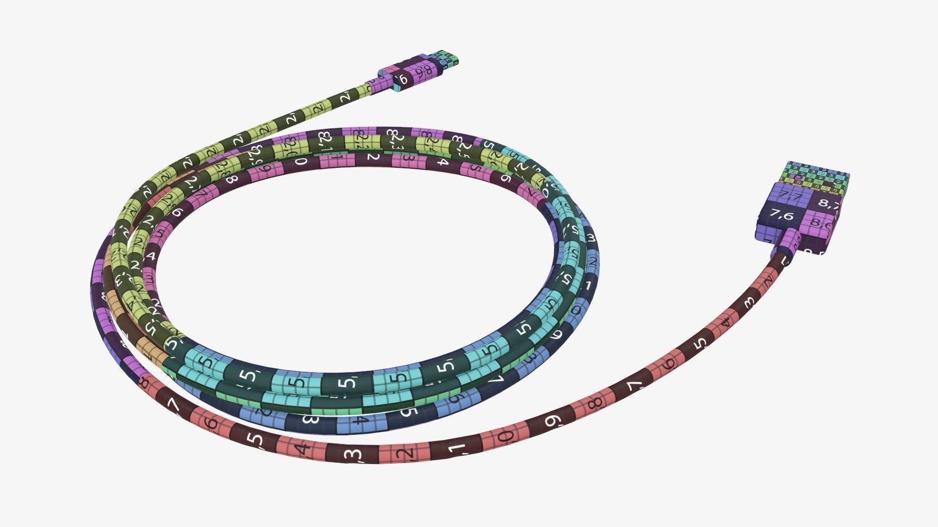 Cable USB-C to USB black 3D model_11