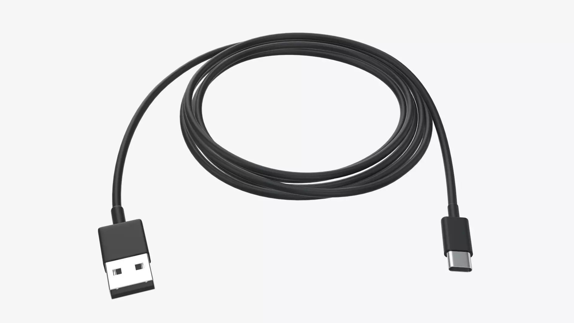 Cable USB-C to USB black 3D model_0