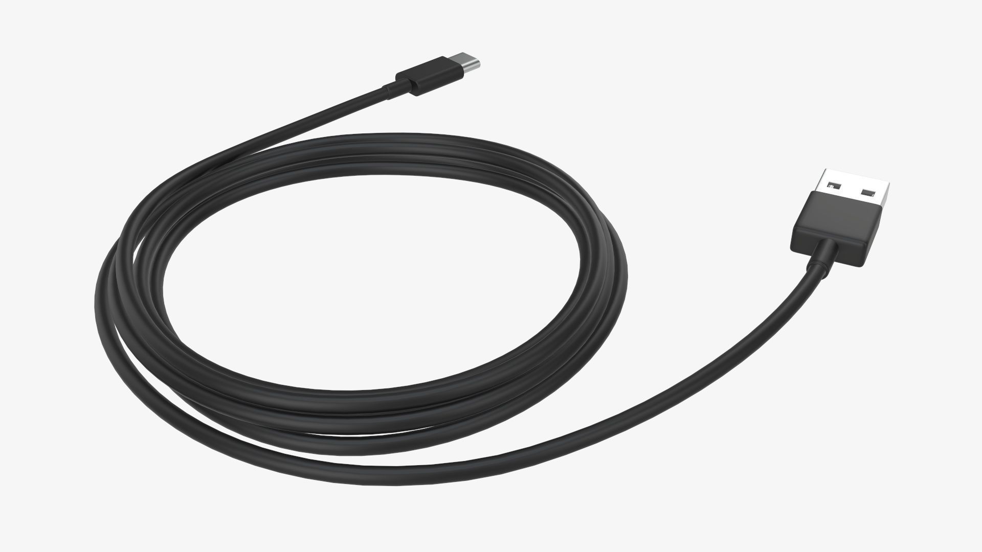 Cable USB-C to USB black 3D model_1