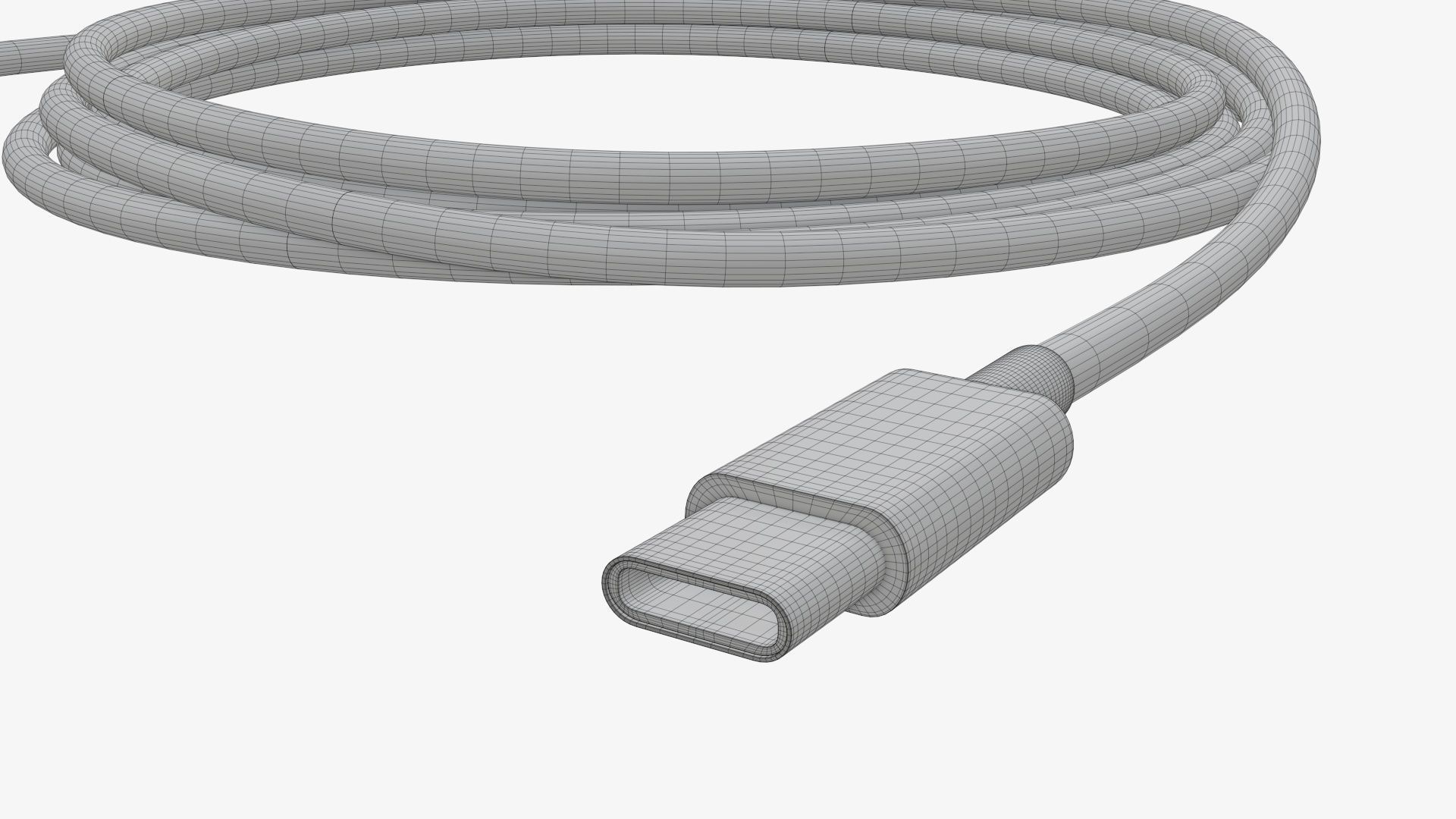 Cable USB-C to USB black 3D model_9