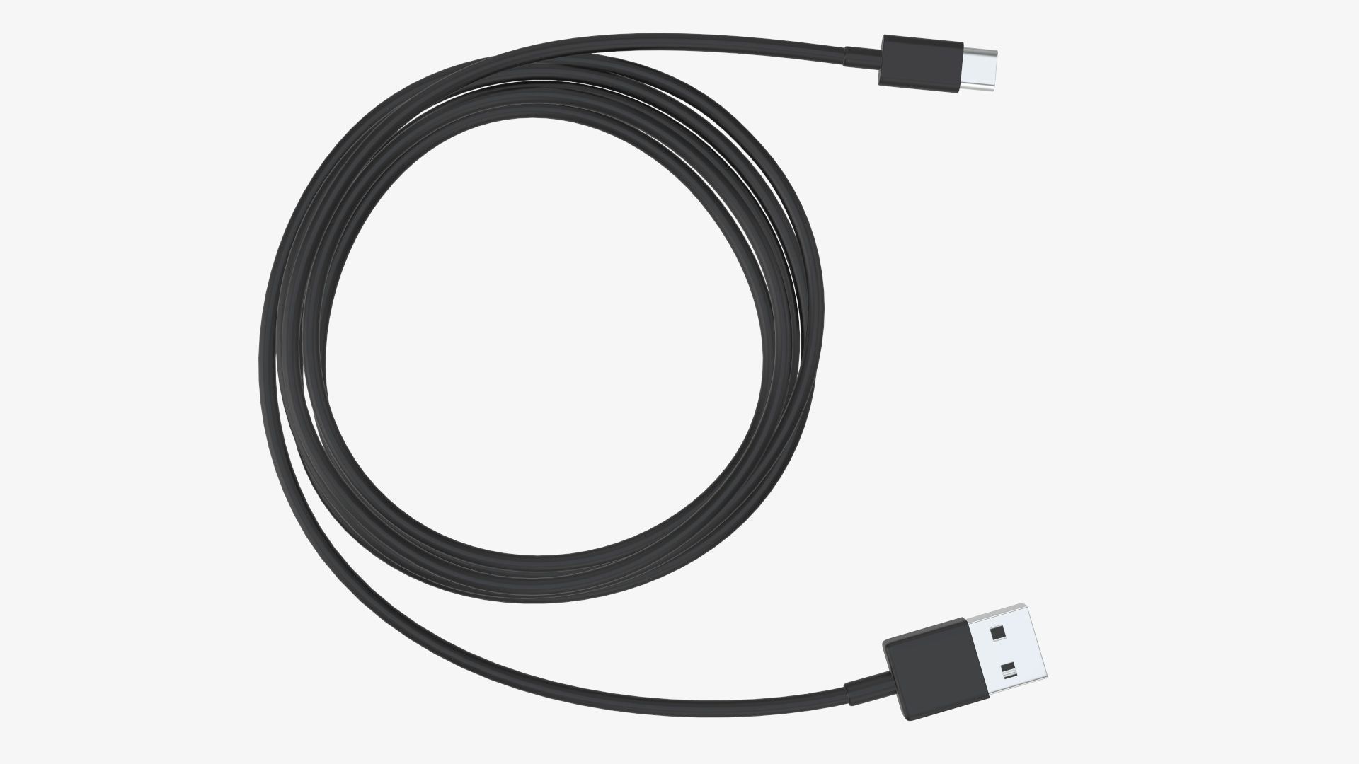 Cable USB-C to USB black 3D model_2
