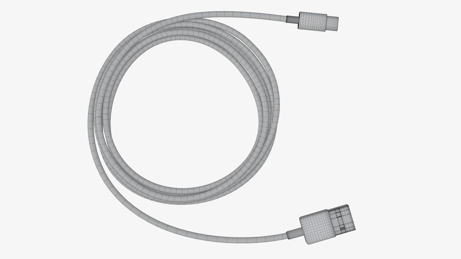 Cable USB-C to USB black 3D model_7