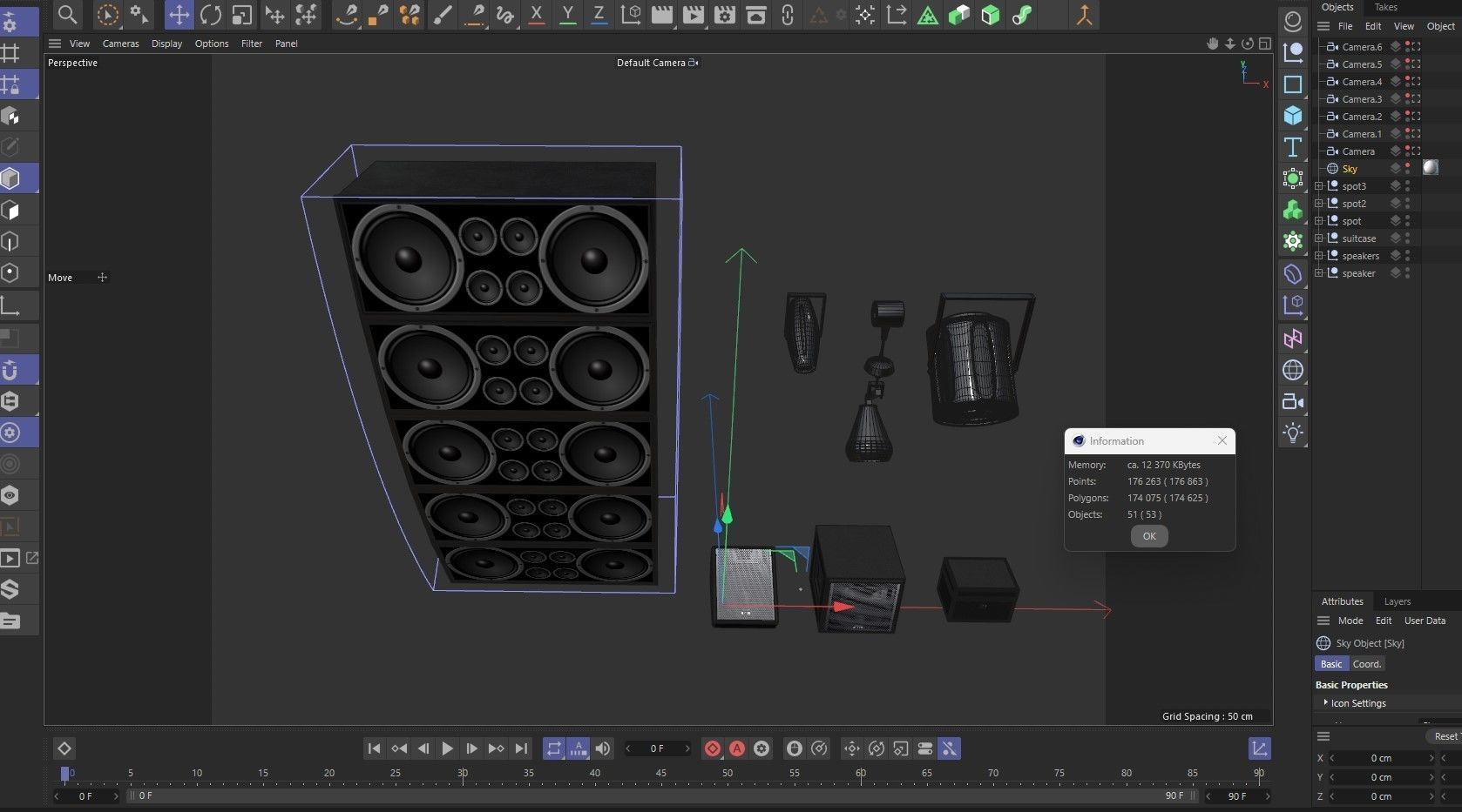 Stage Lights Speakers 3D model_15
