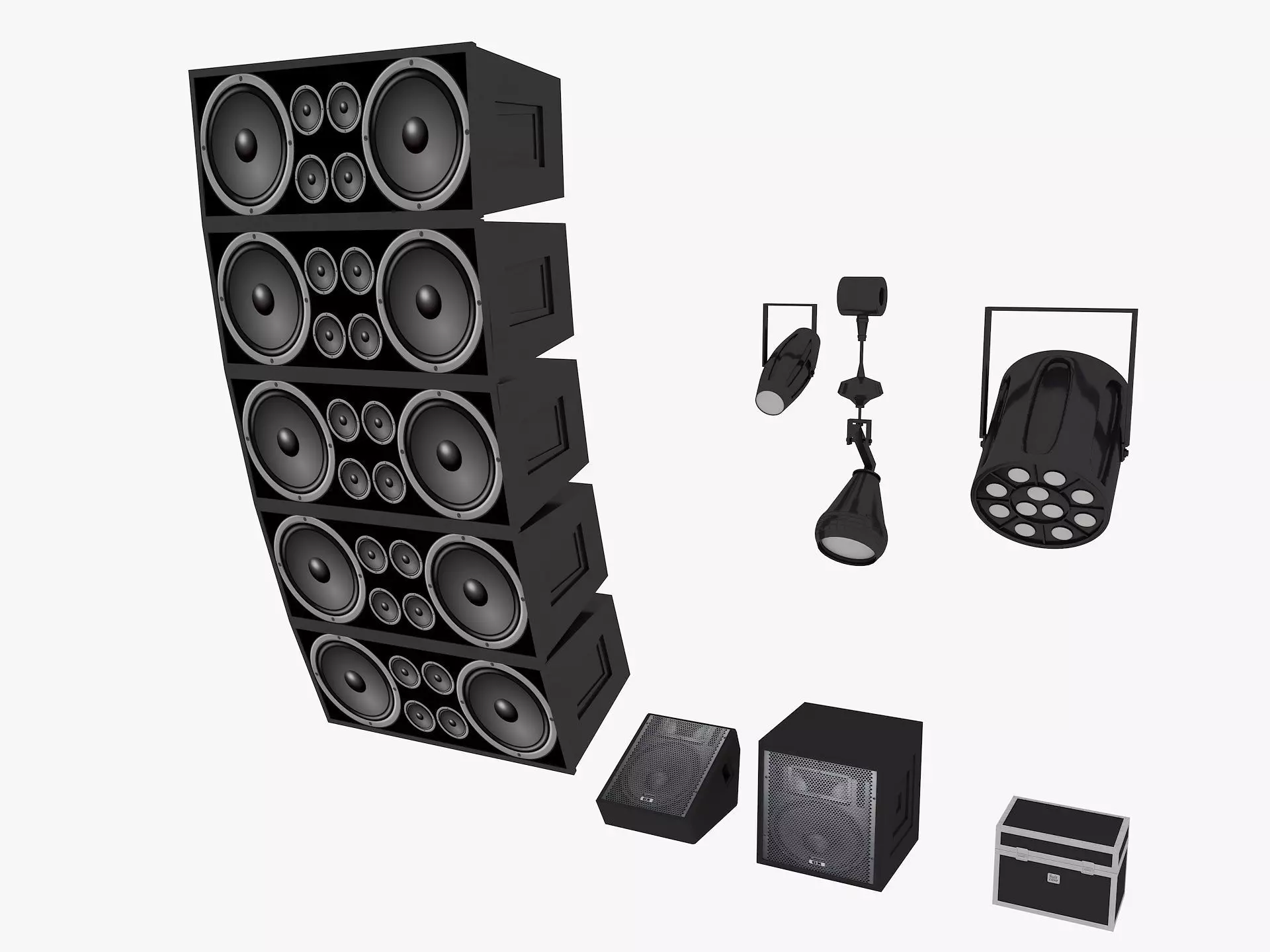 Stage Lights Speakers 3D model_0