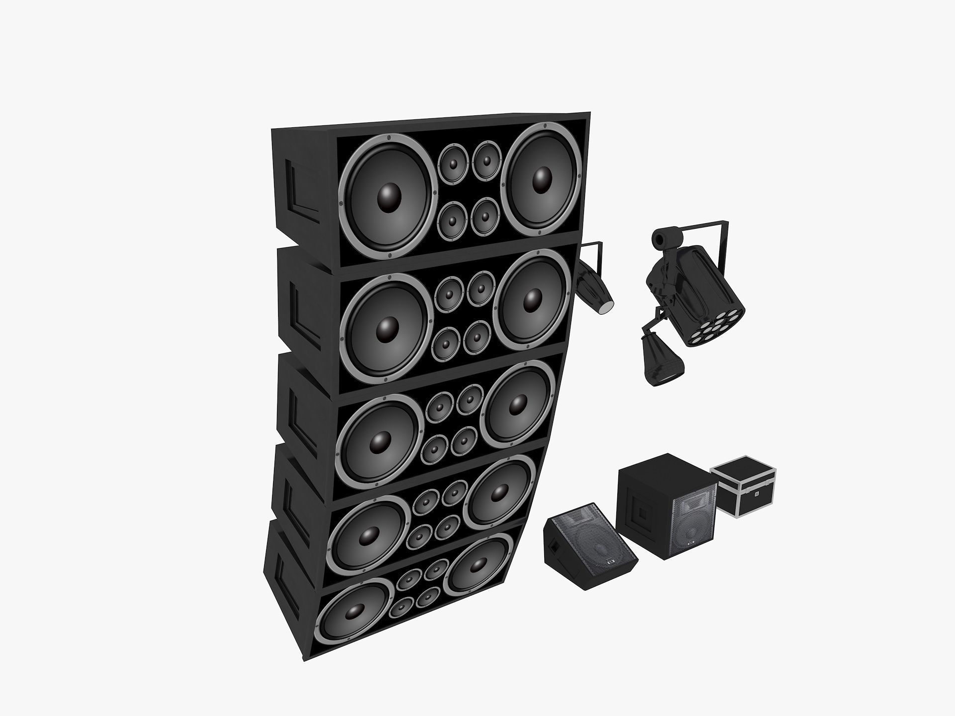 Stage Lights Speakers 3D model_2