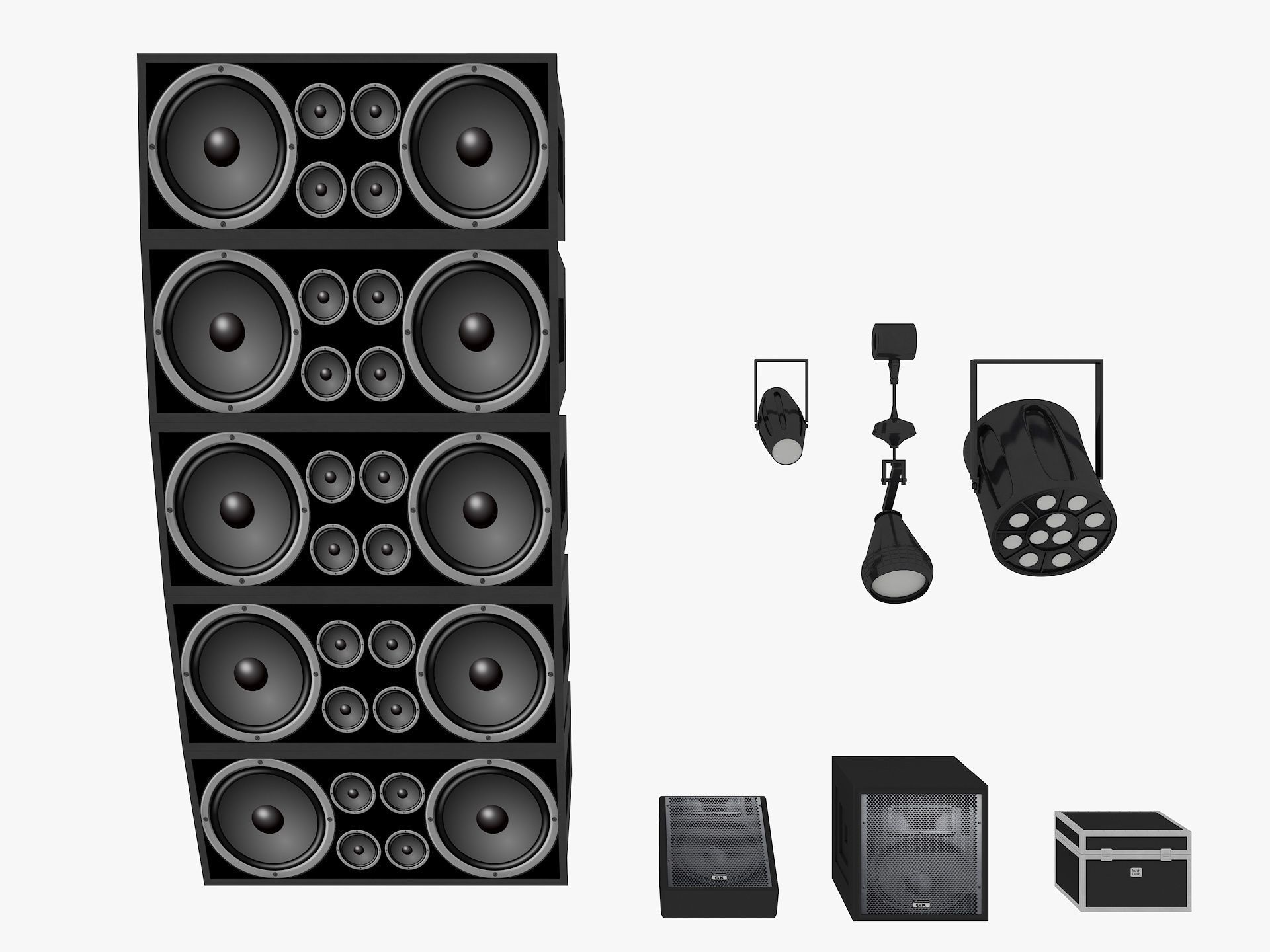Stage Lights Speakers 3D model_1