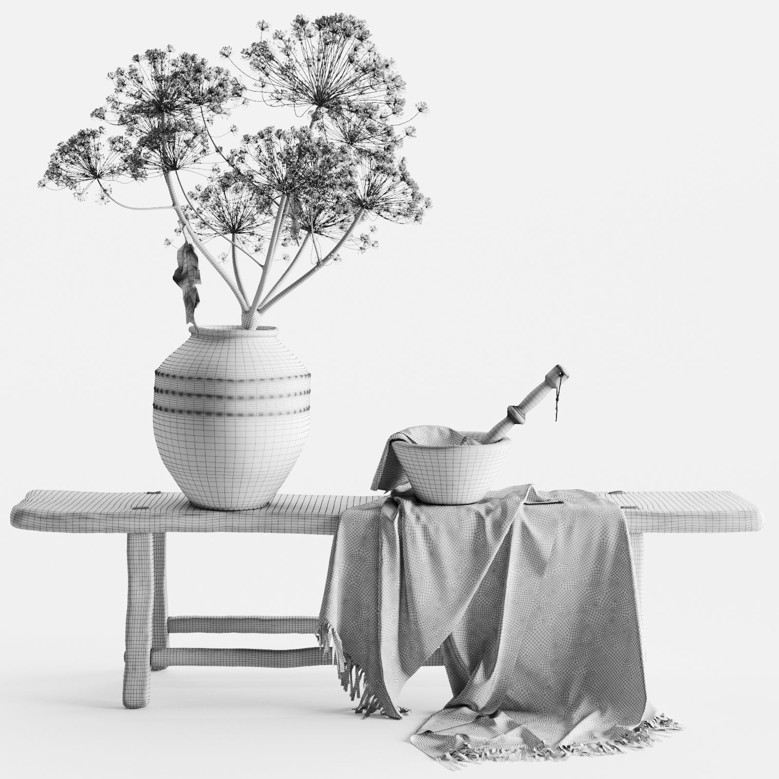 Decorative Set In A Rustic Style 3D model_1