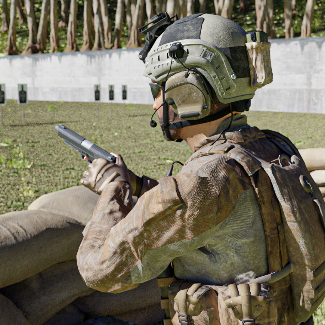 Special Operation United States Soldier Low-poly 3D model_15