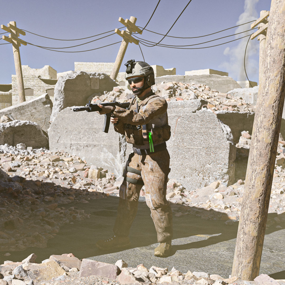 Special Operation United States Soldier Low-poly 3D model_9