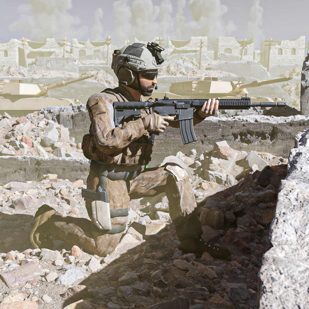 Special Operation United States Soldier Low-poly 3D model_11