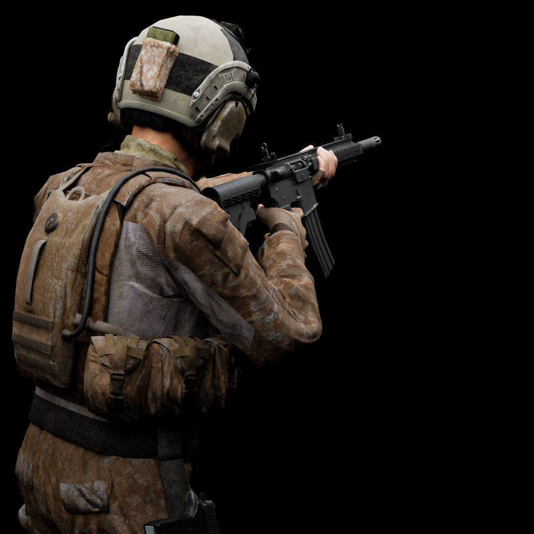 Special Operation United States Soldier Low-poly 3D model_4