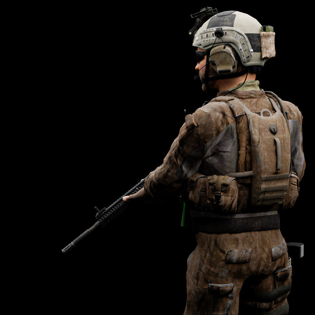 Special Operation United States Soldier Low-poly 3D model_3