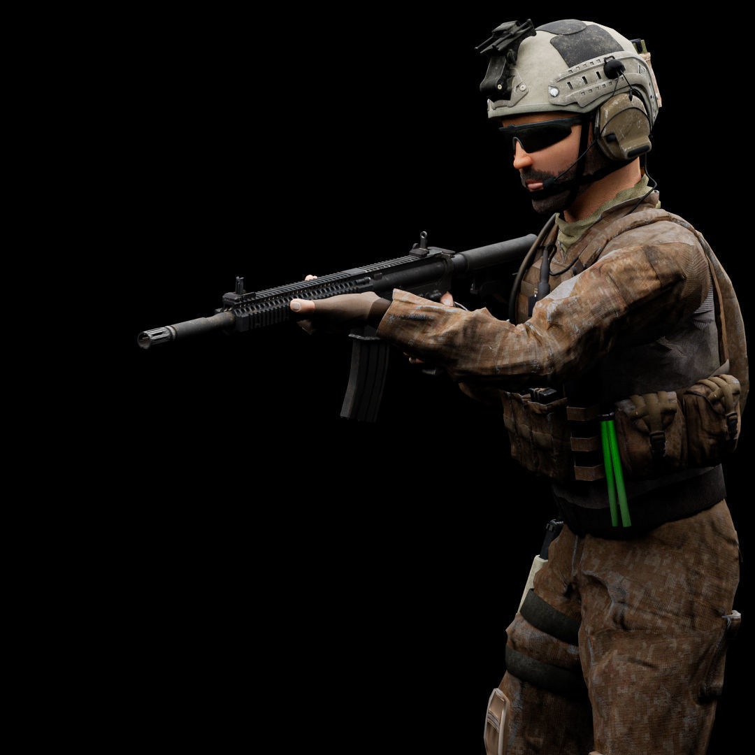 Special Operation United States Soldier Low-poly 3D model_2