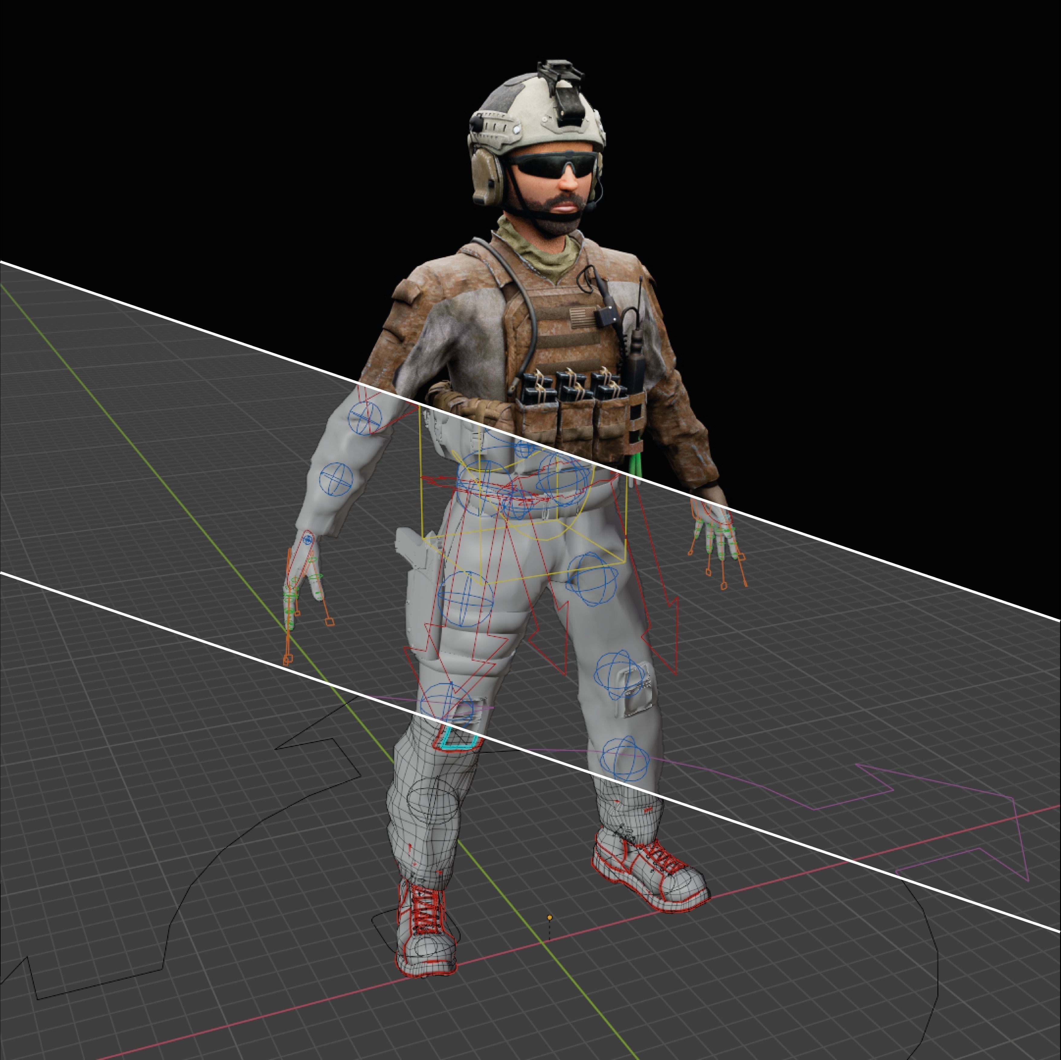 Special Operation United States Soldier Low-poly 3D model_5