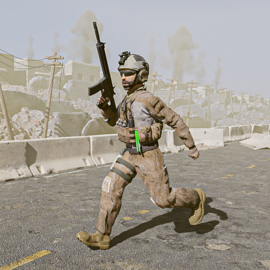 Special Operation United States Soldier Low-poly 3D model_10
