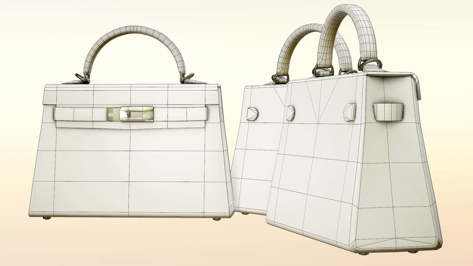 Woman Handbag Low-poly 3D model_11