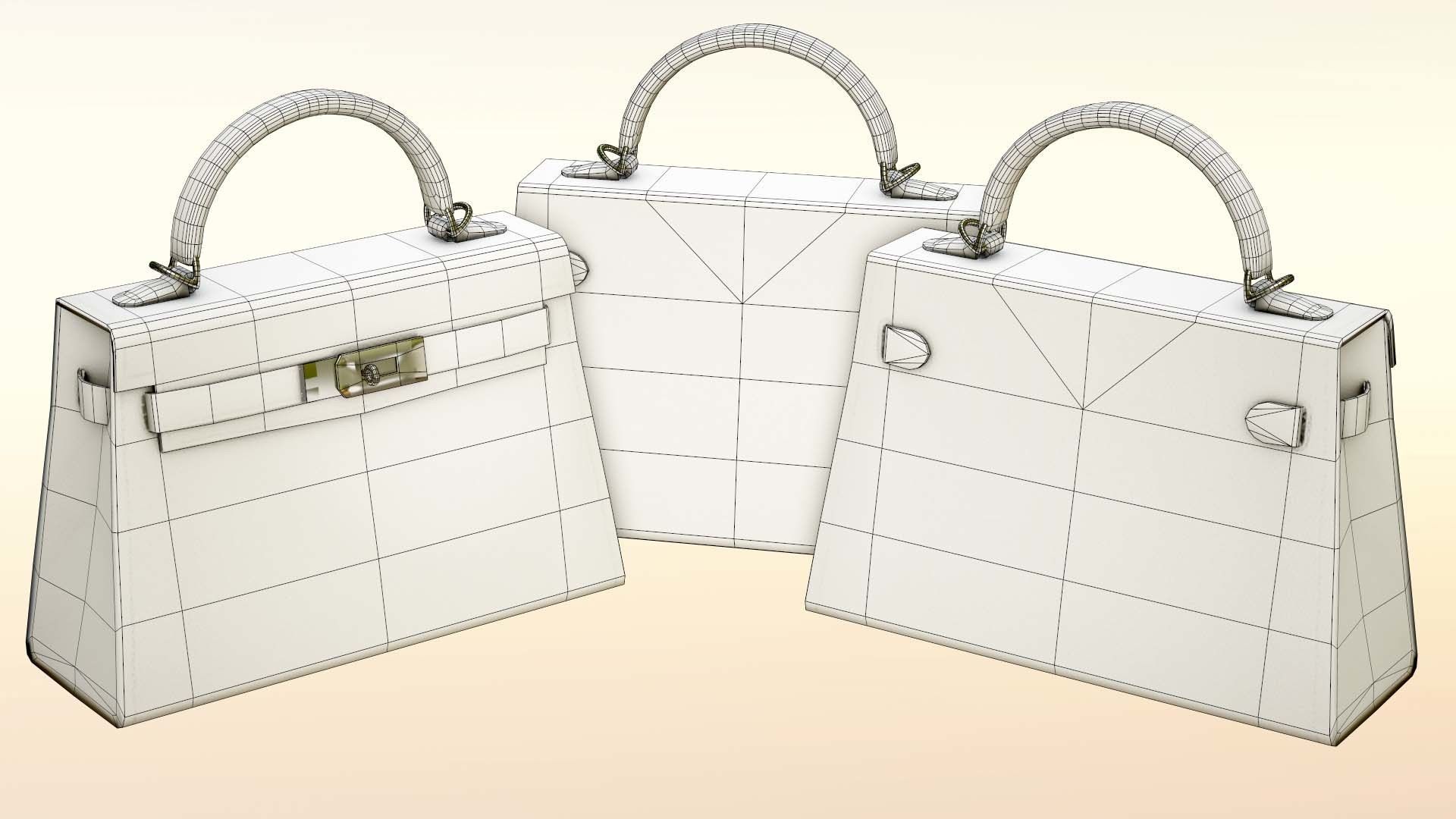 Woman Handbag Low-poly 3D model_10