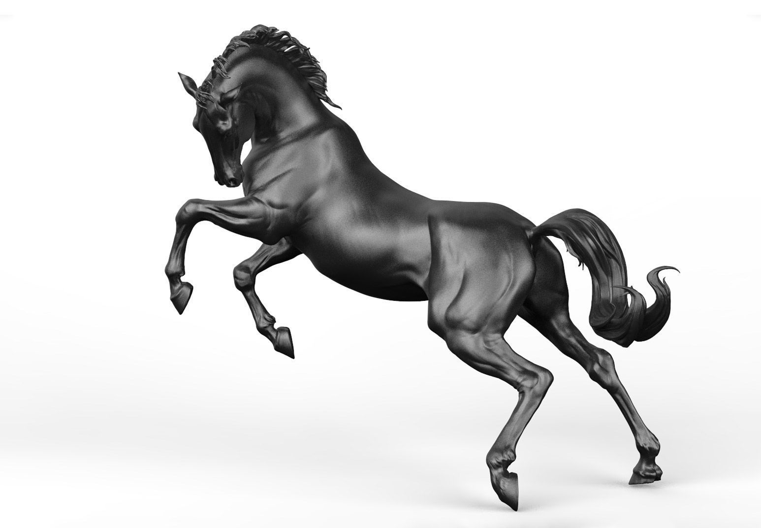 Horse - 3D Sculpting - High Poly  3D print model_7
