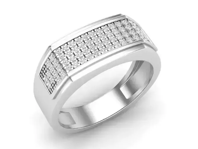 Diamond jewelry ring for man 3D print model