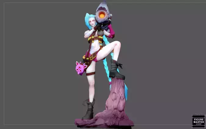 JINX LEAGUE OF LEGENDS PRETTY GIRL GAME ANIME CHARACTER LOL