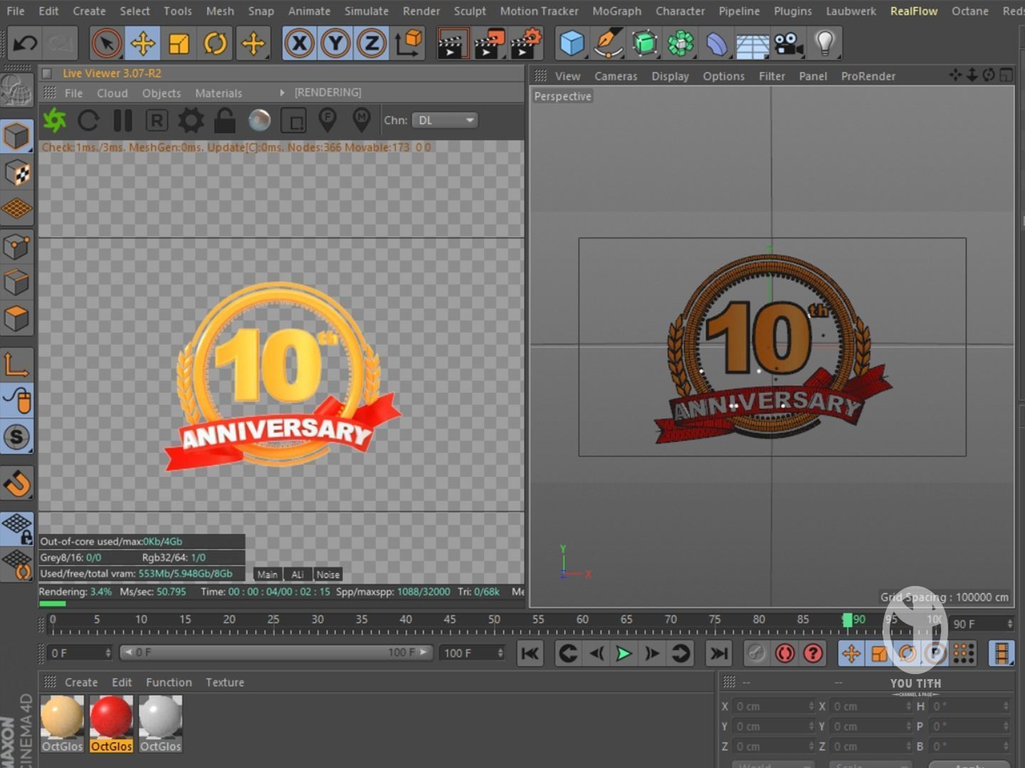 10th Anniversary Animated Logo  3D model_8