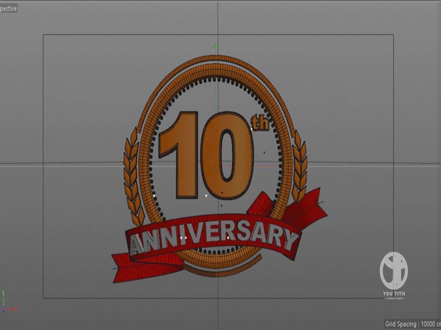 10th Anniversary Animated Logo  3D model_2