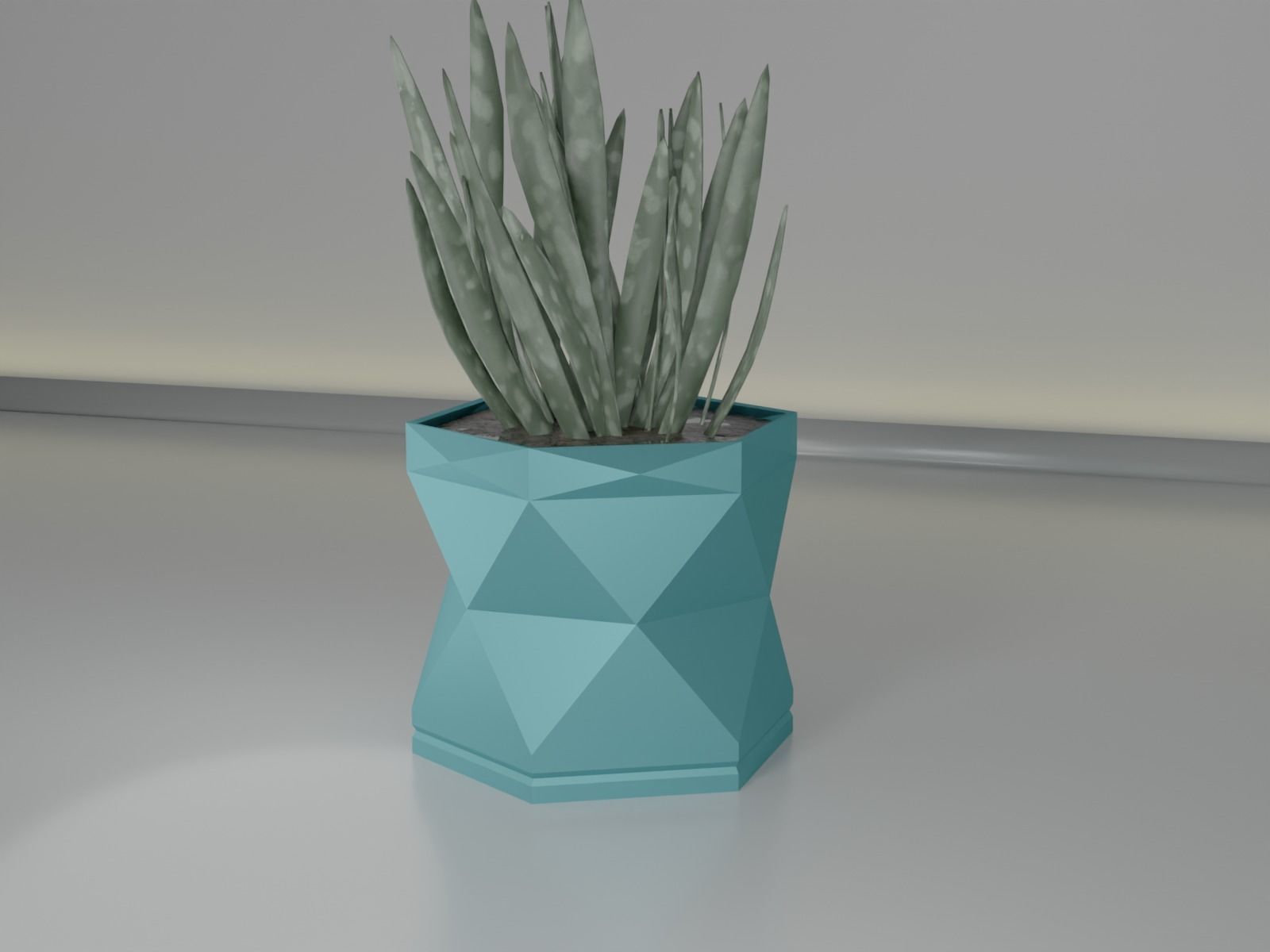 pot plant succulent 16 3D print model_11