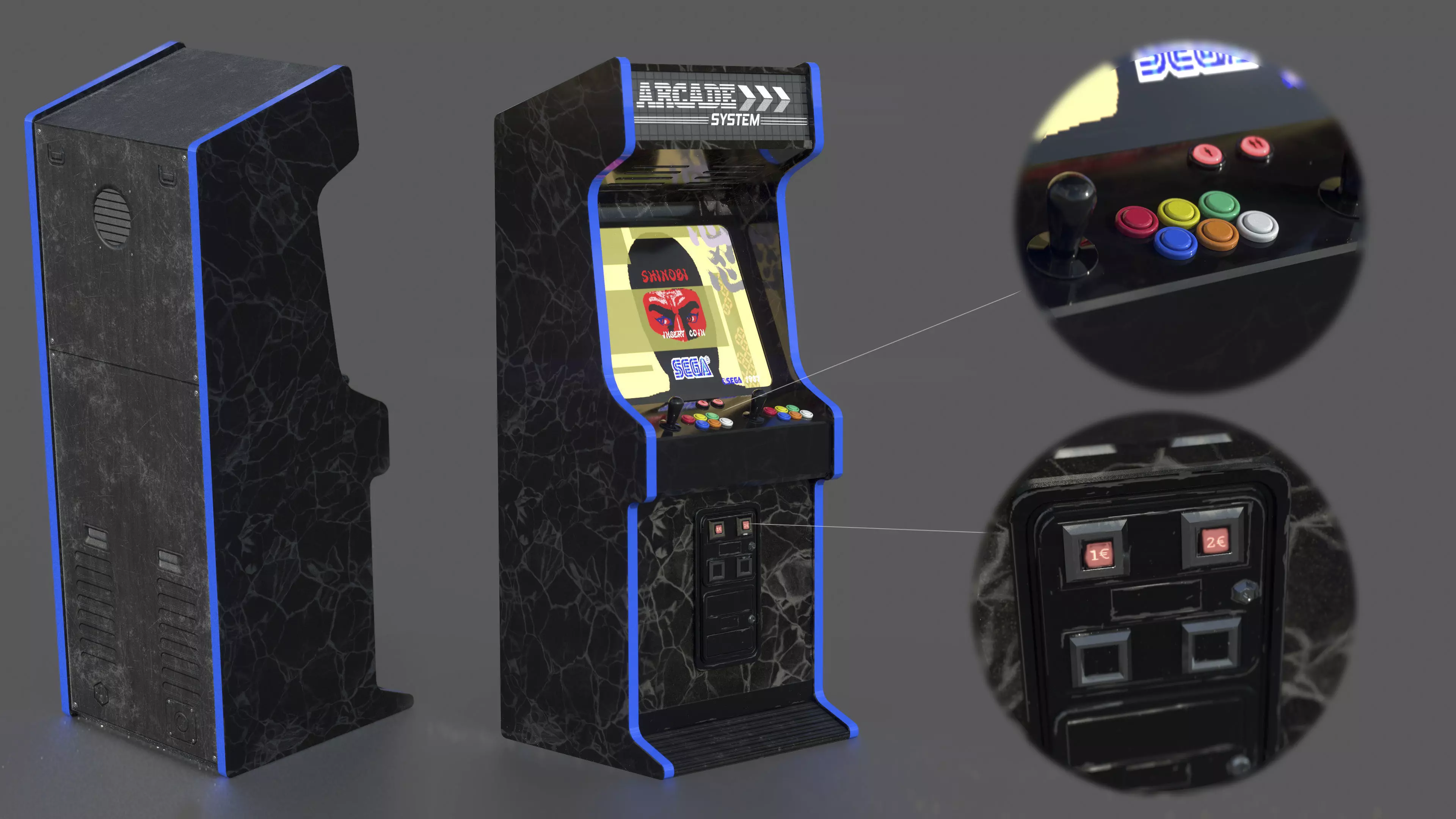 Arcade Machine Low-poly 3D model_0