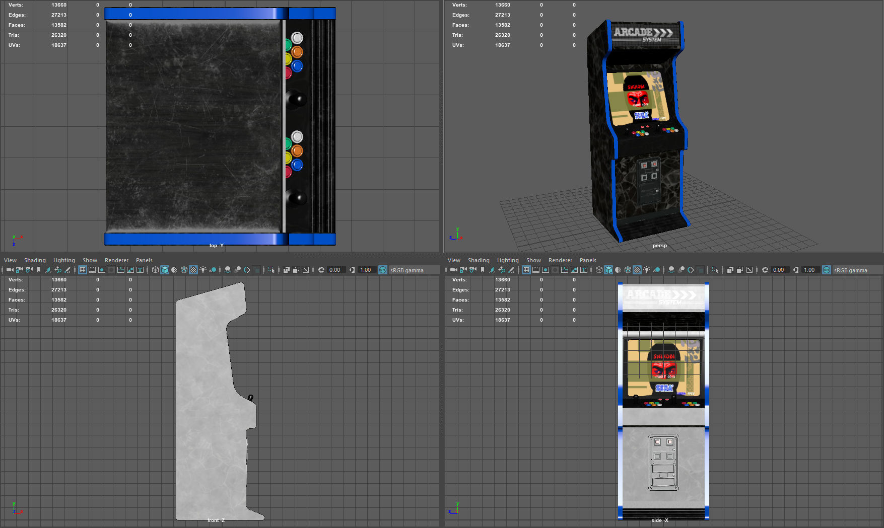 Arcade Machine Low-poly 3D model_13