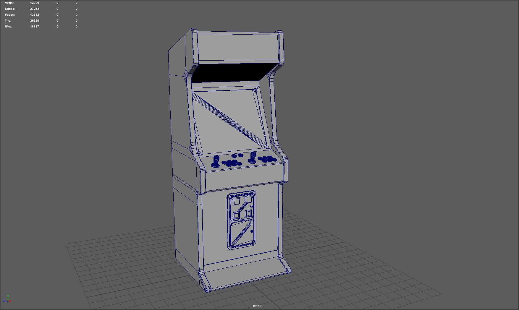 Arcade Machine Low-poly 3D model_12