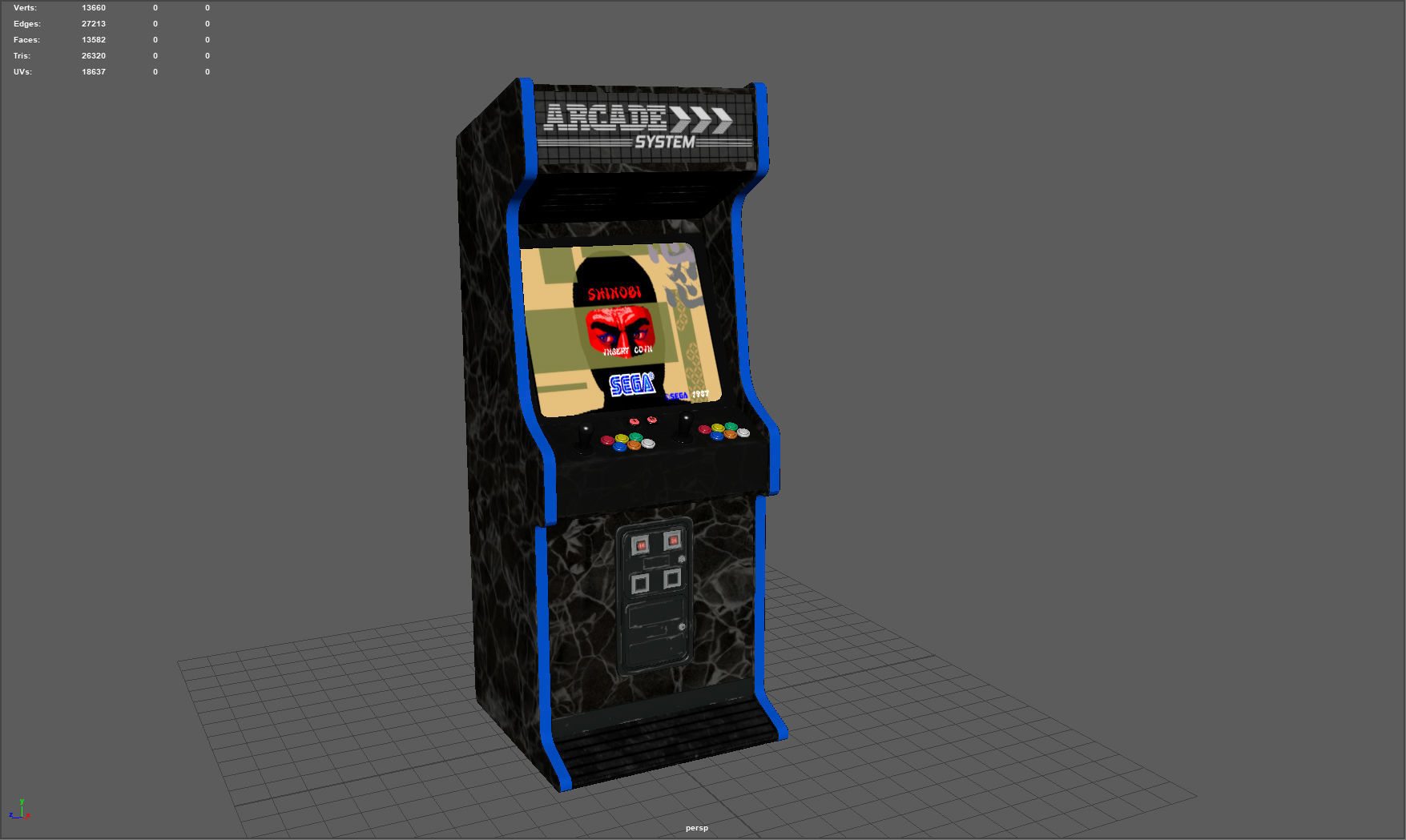 Arcade Machine Low-poly 3D model_9