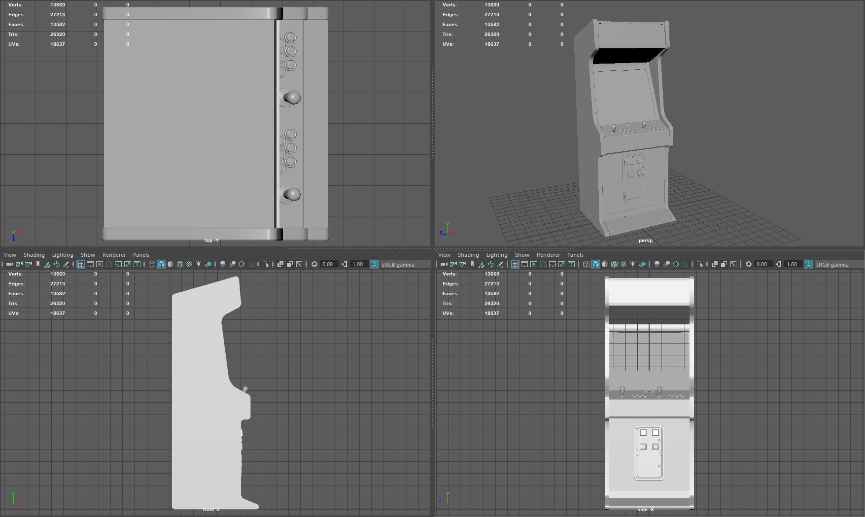 Arcade Machine Low-poly 3D model_14