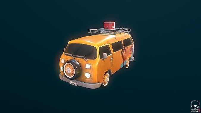 Kombi Beach  Low-poly 3D model