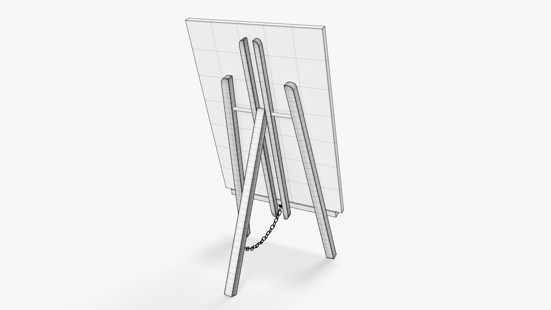 Painting on wooden easel 01 3D model_7