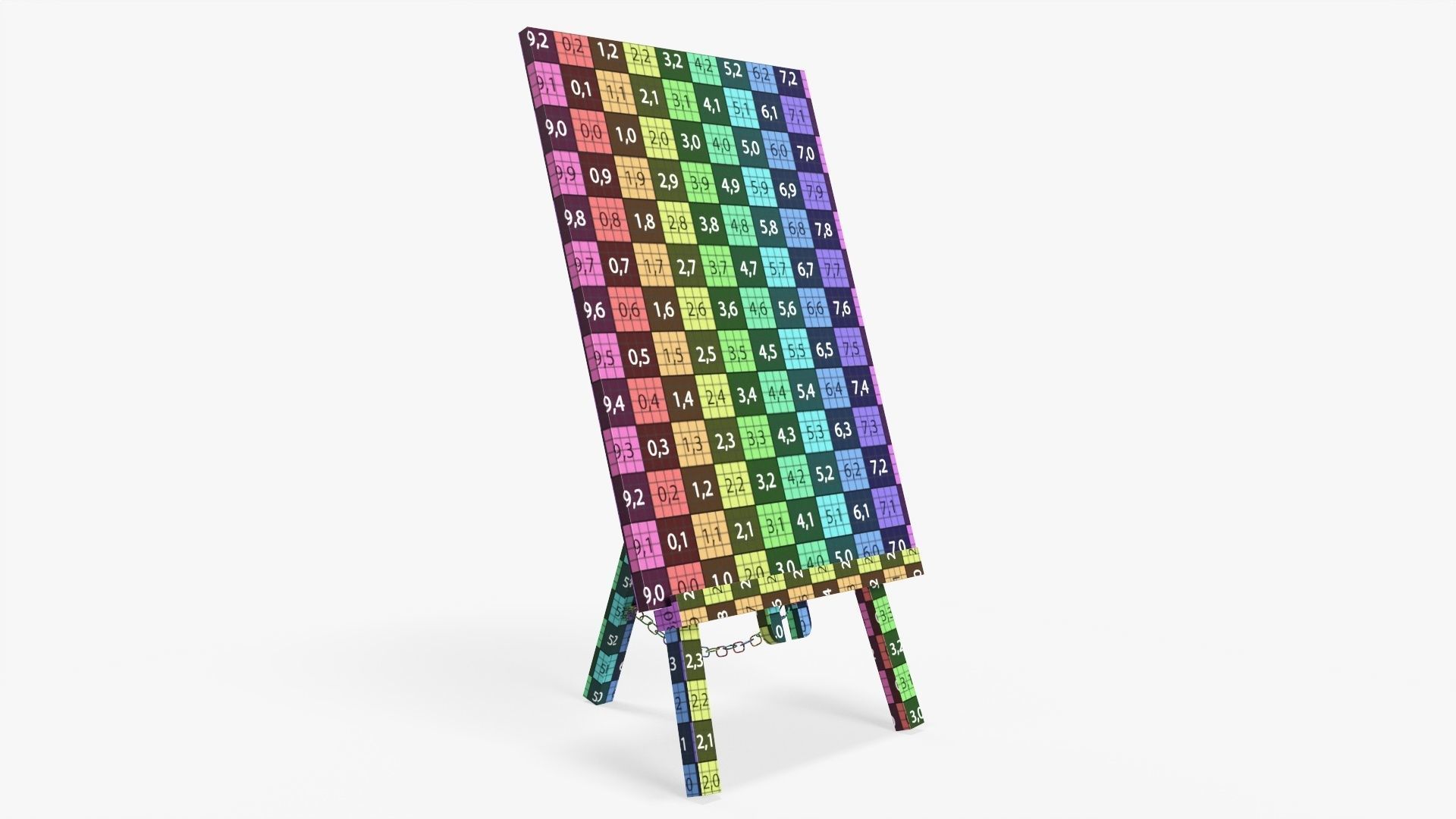 Painting on wooden easel 01 3D model_12