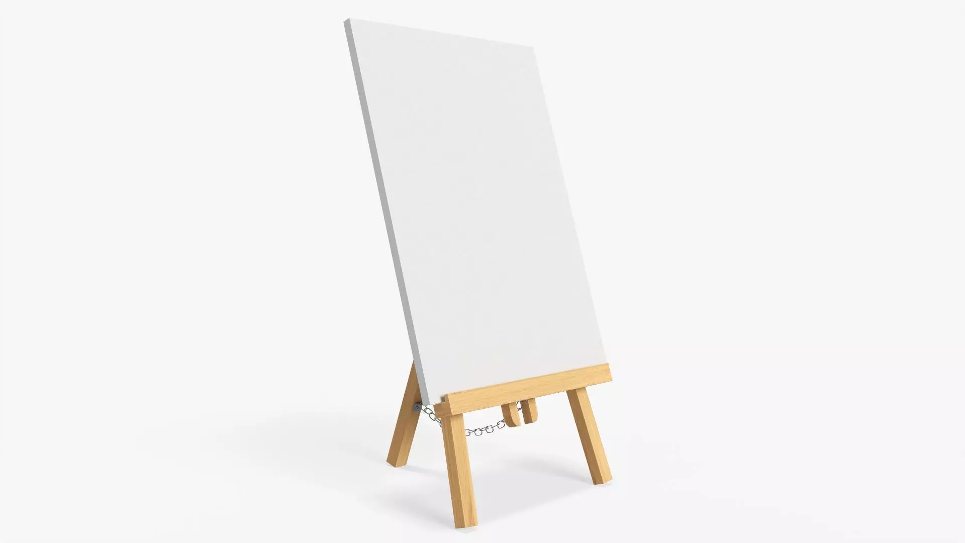 Painting on wooden easel 01 3D model_0