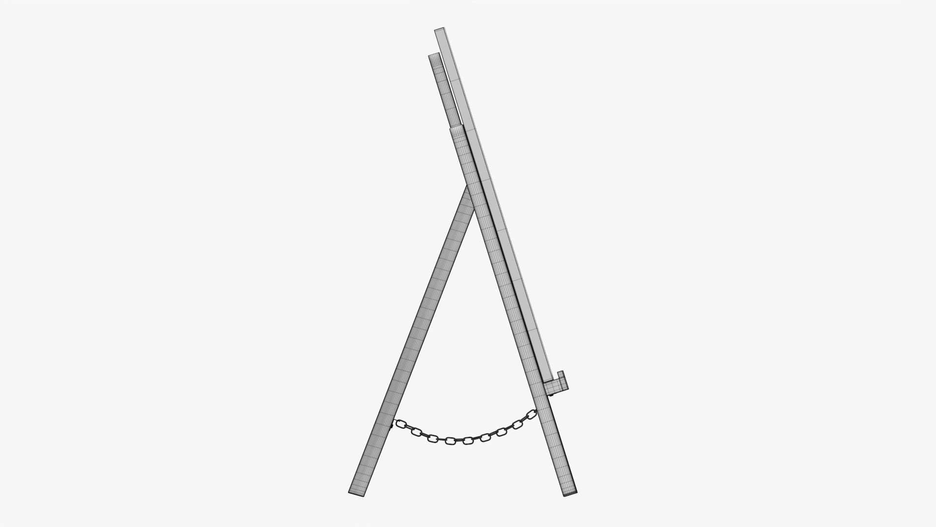 Painting on wooden easel 01 3D model_10