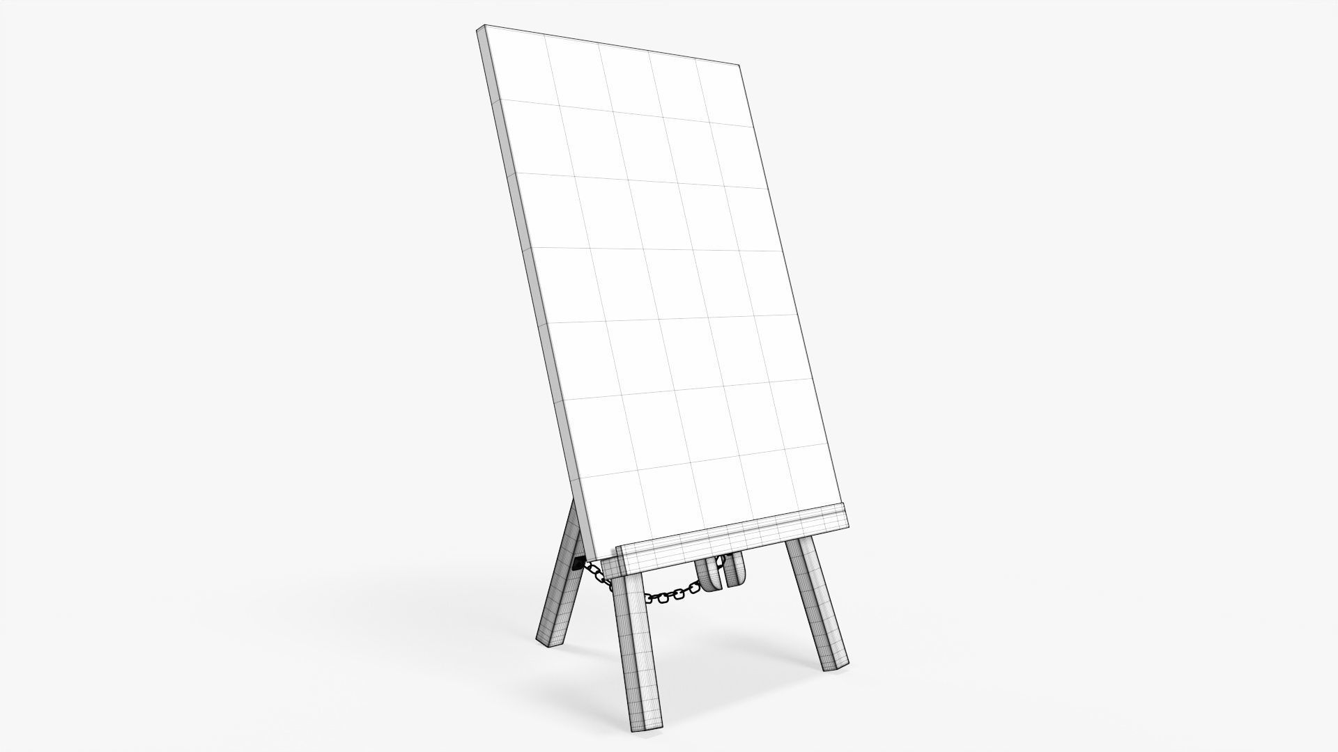 Painting on wooden easel 01 3D model_6