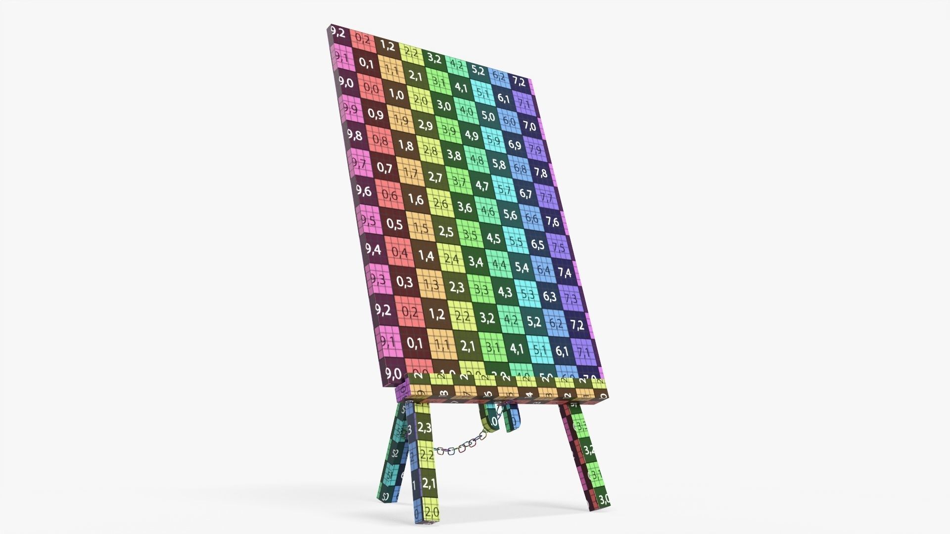 Painting on wooden easel 01 3D model_14