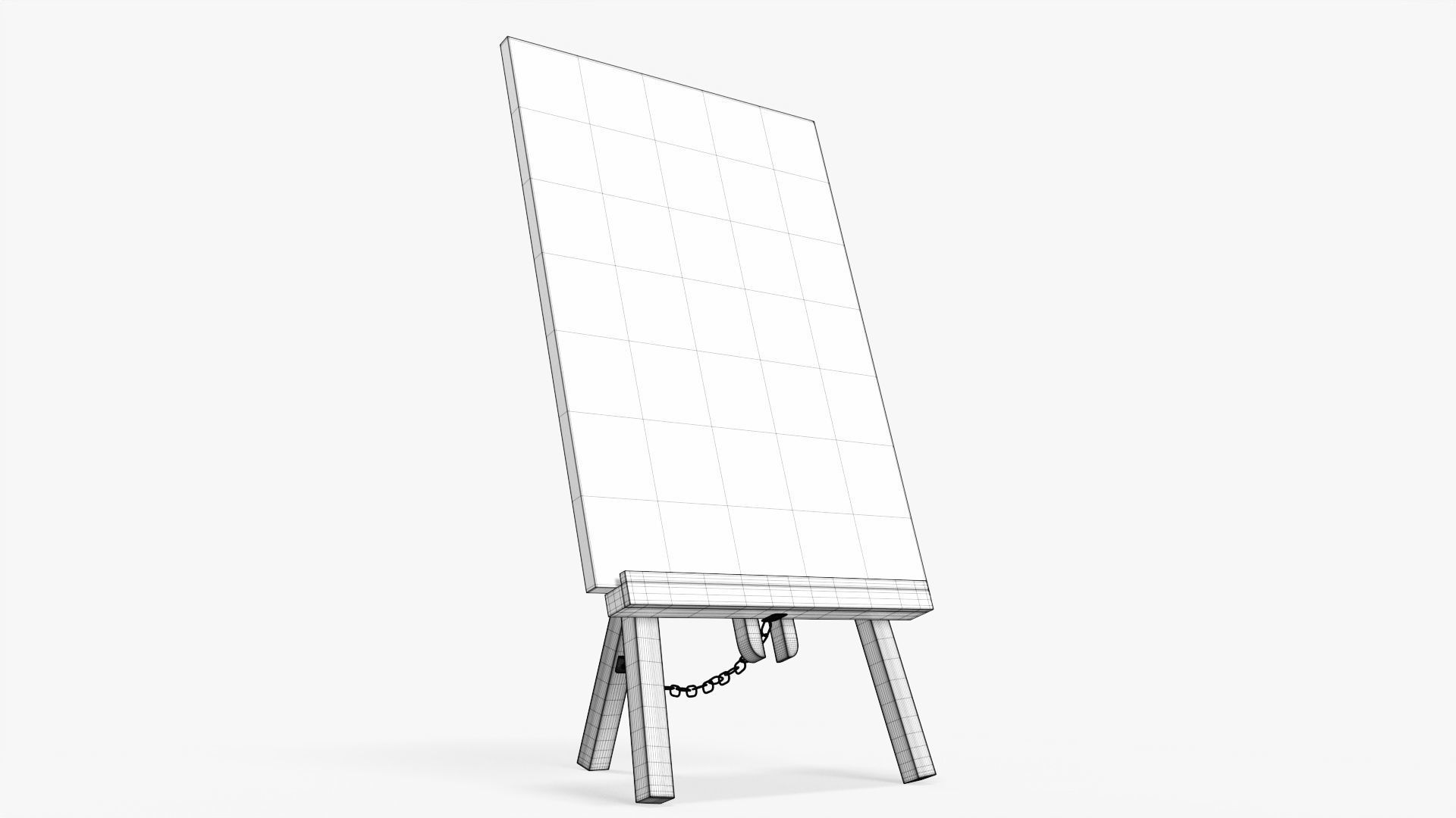 Painting on wooden easel 01 3D model_8