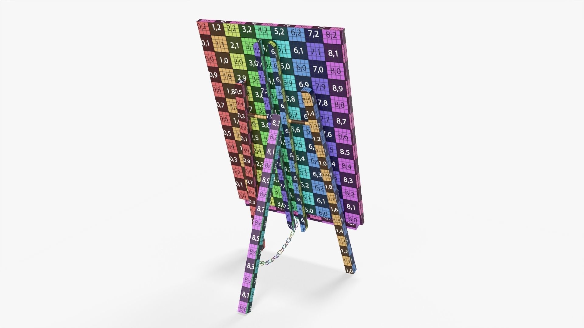 Painting on wooden easel 01 3D model_13