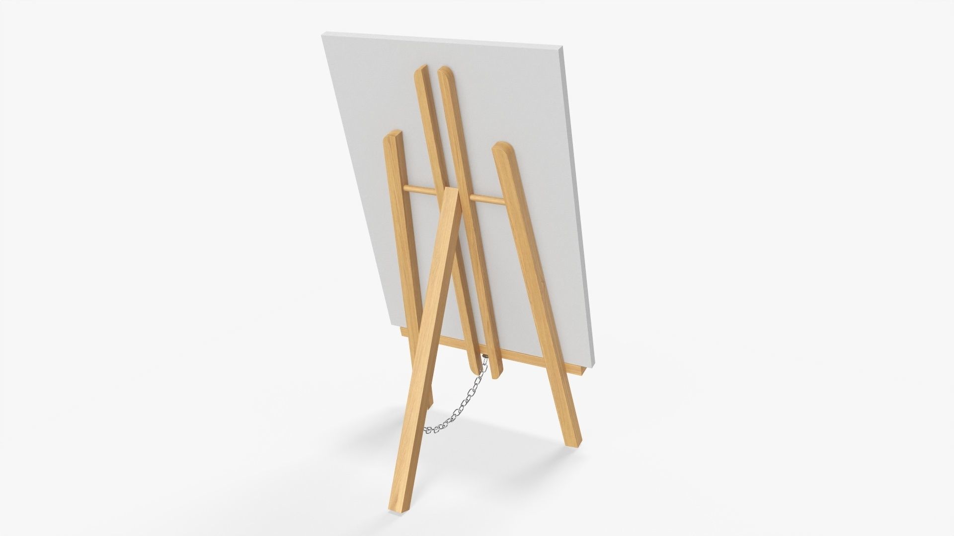 Painting on wooden easel 01 3D model_1