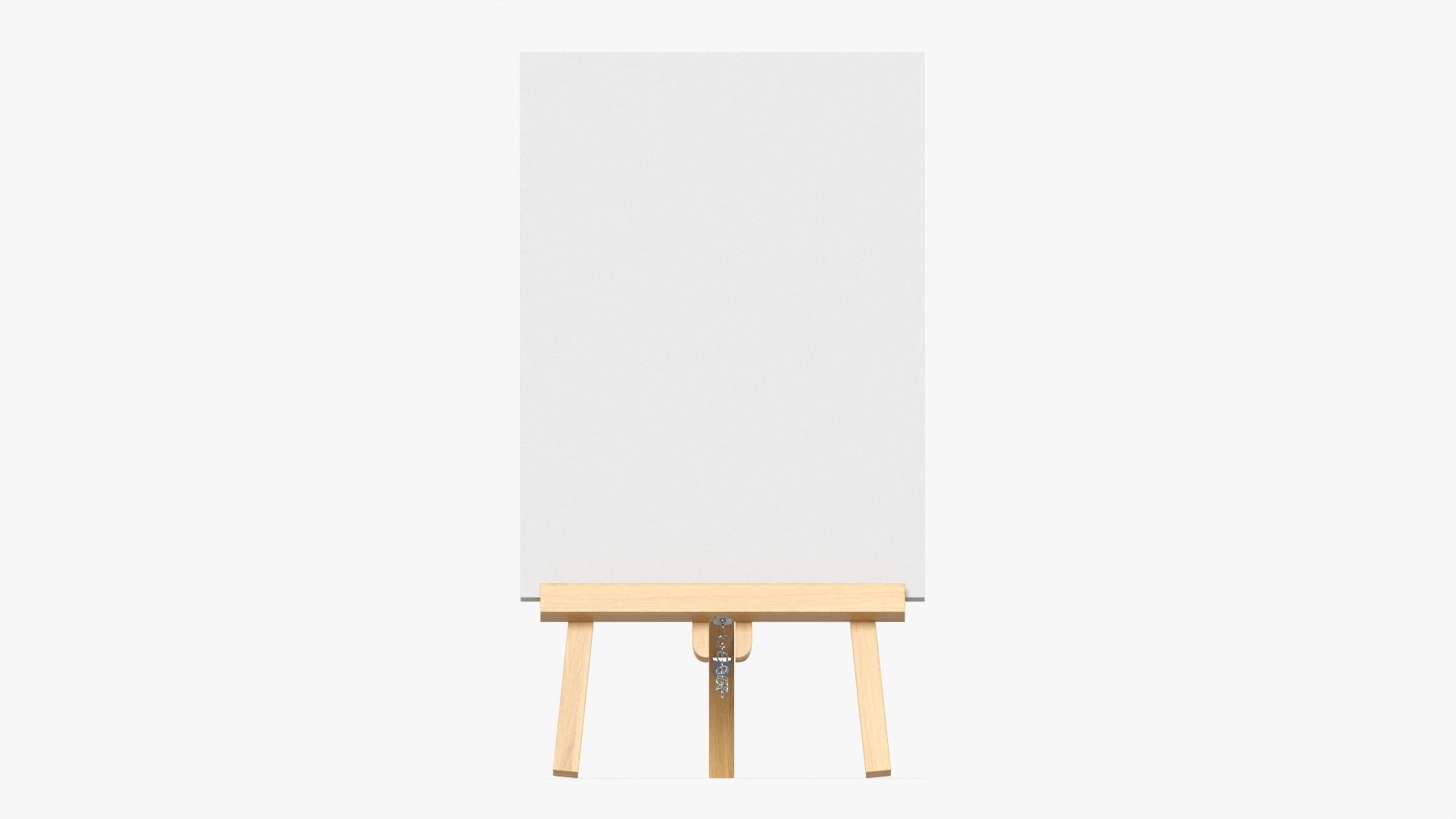 Painting on wooden easel 01 3D model_3