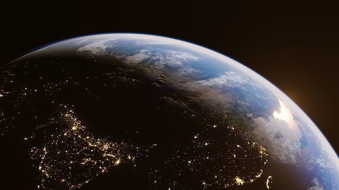 Earth for realtime render Eevee 3D model