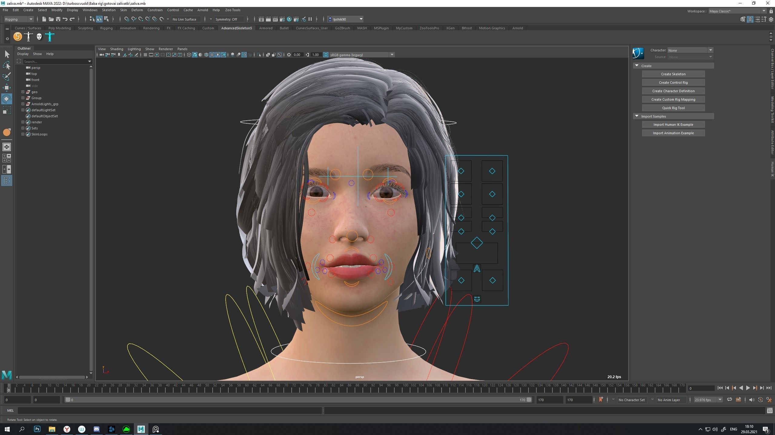 Realistic Female Rigged 3D model_16