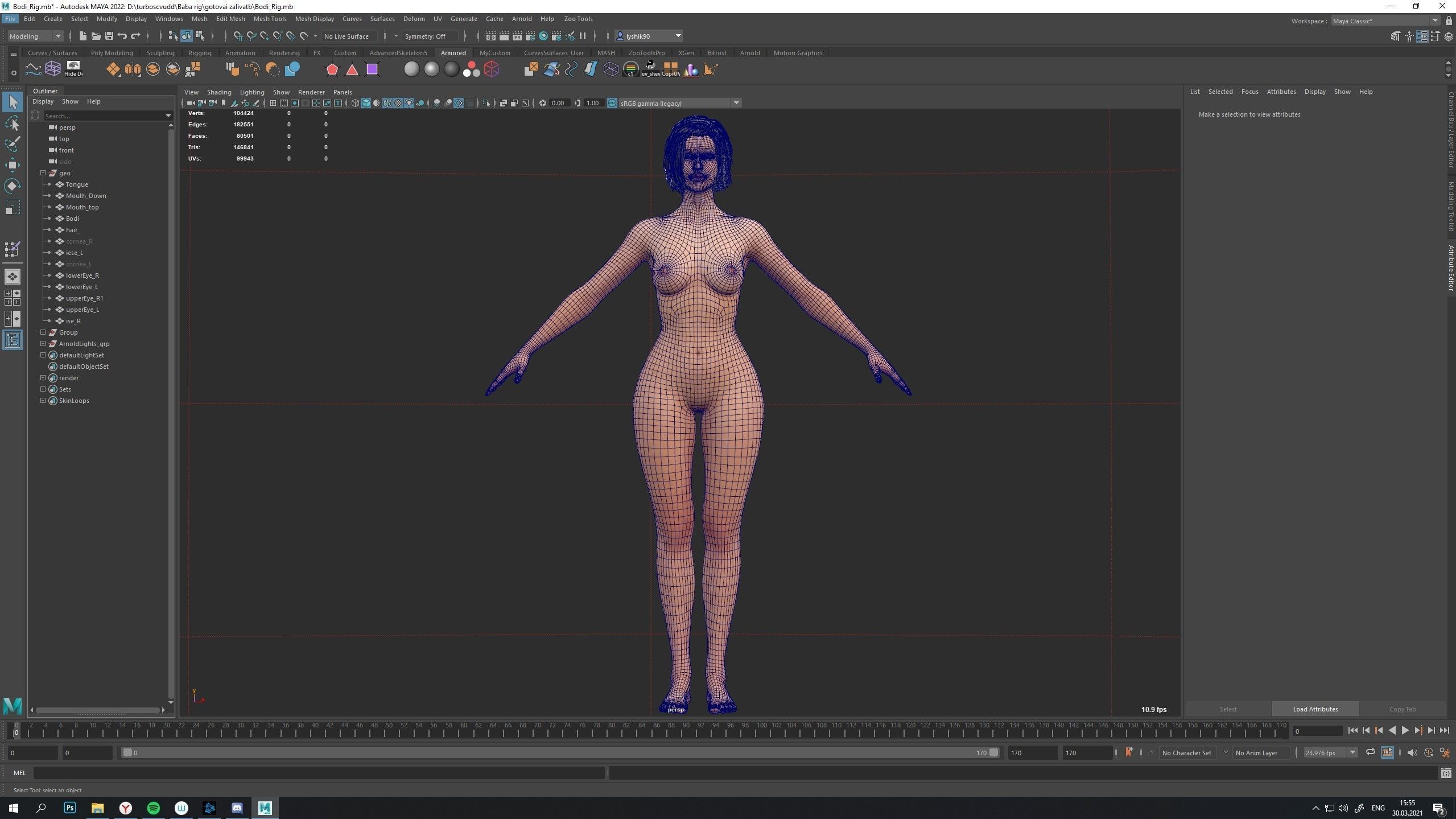 Realistic Female Rigged 3D model_18