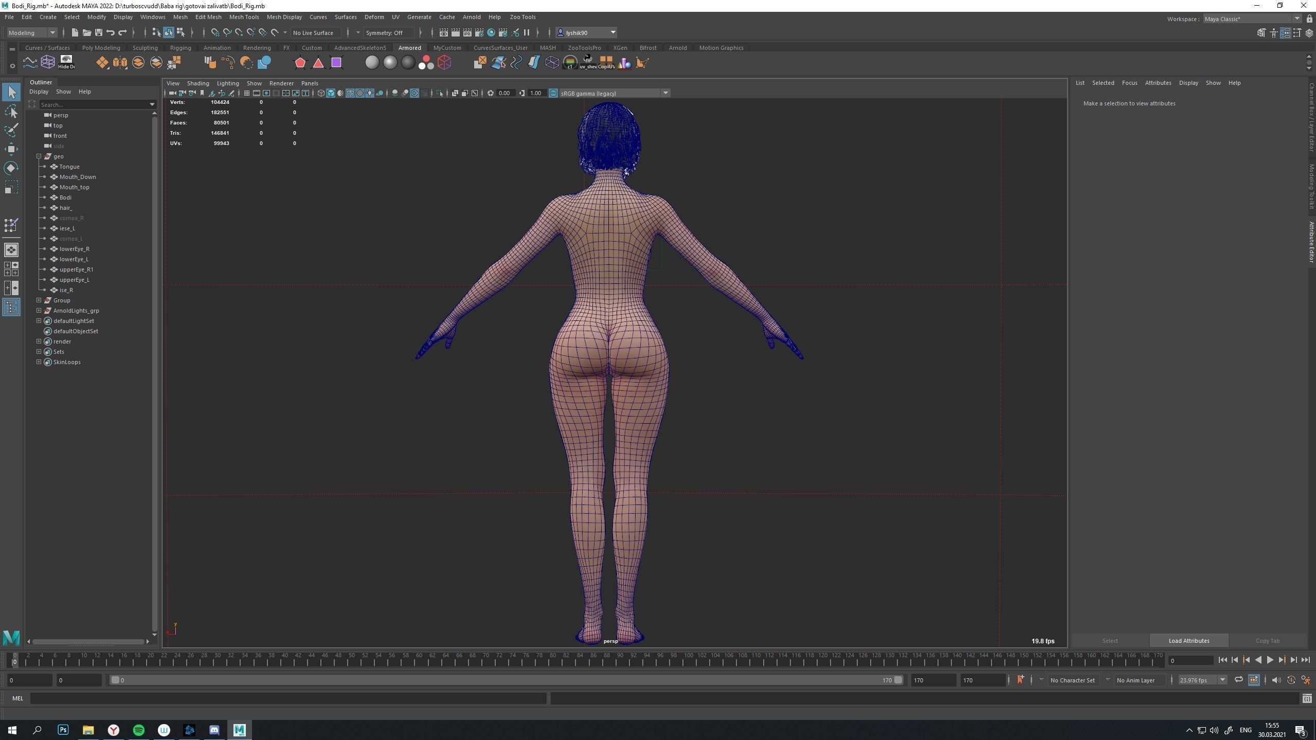 Realistic Female Rigged 3D model_13