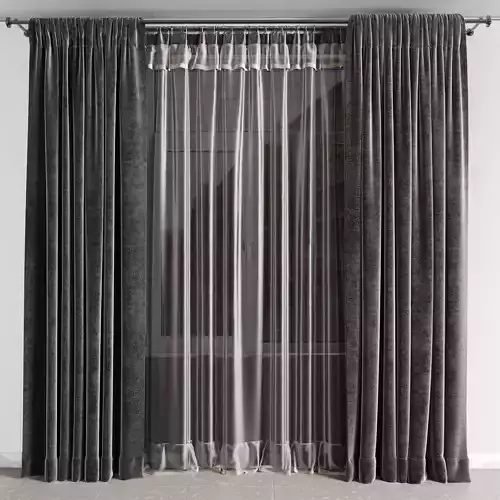 Curtains with metal curtain rod 02