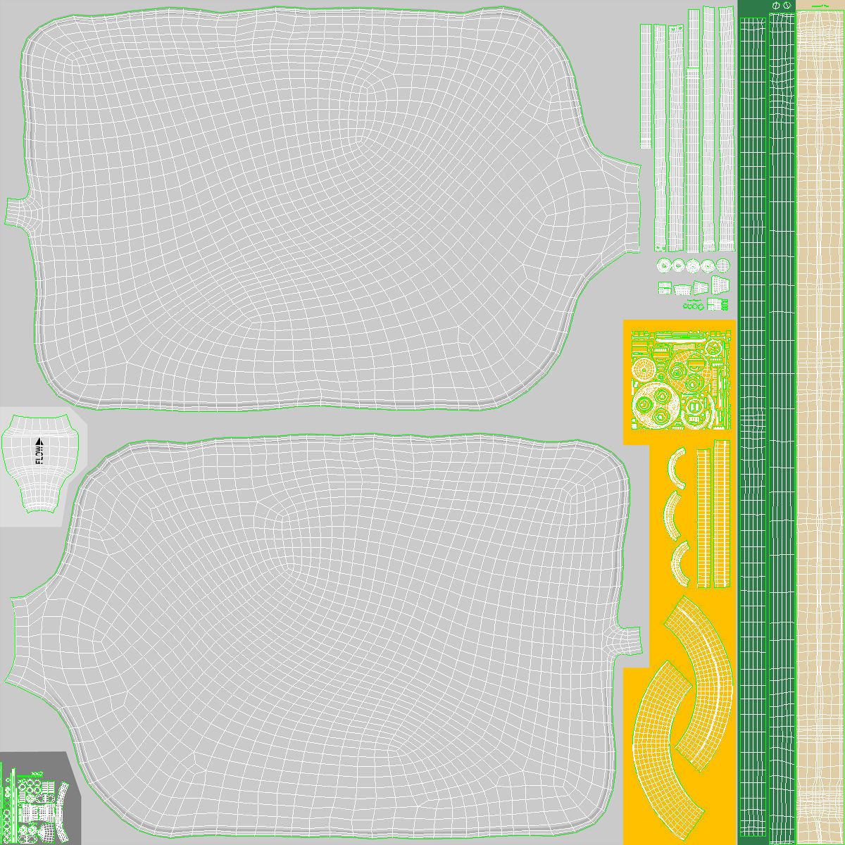 Airplane Passenger Oxygen Mask Low-poly 3D model_10