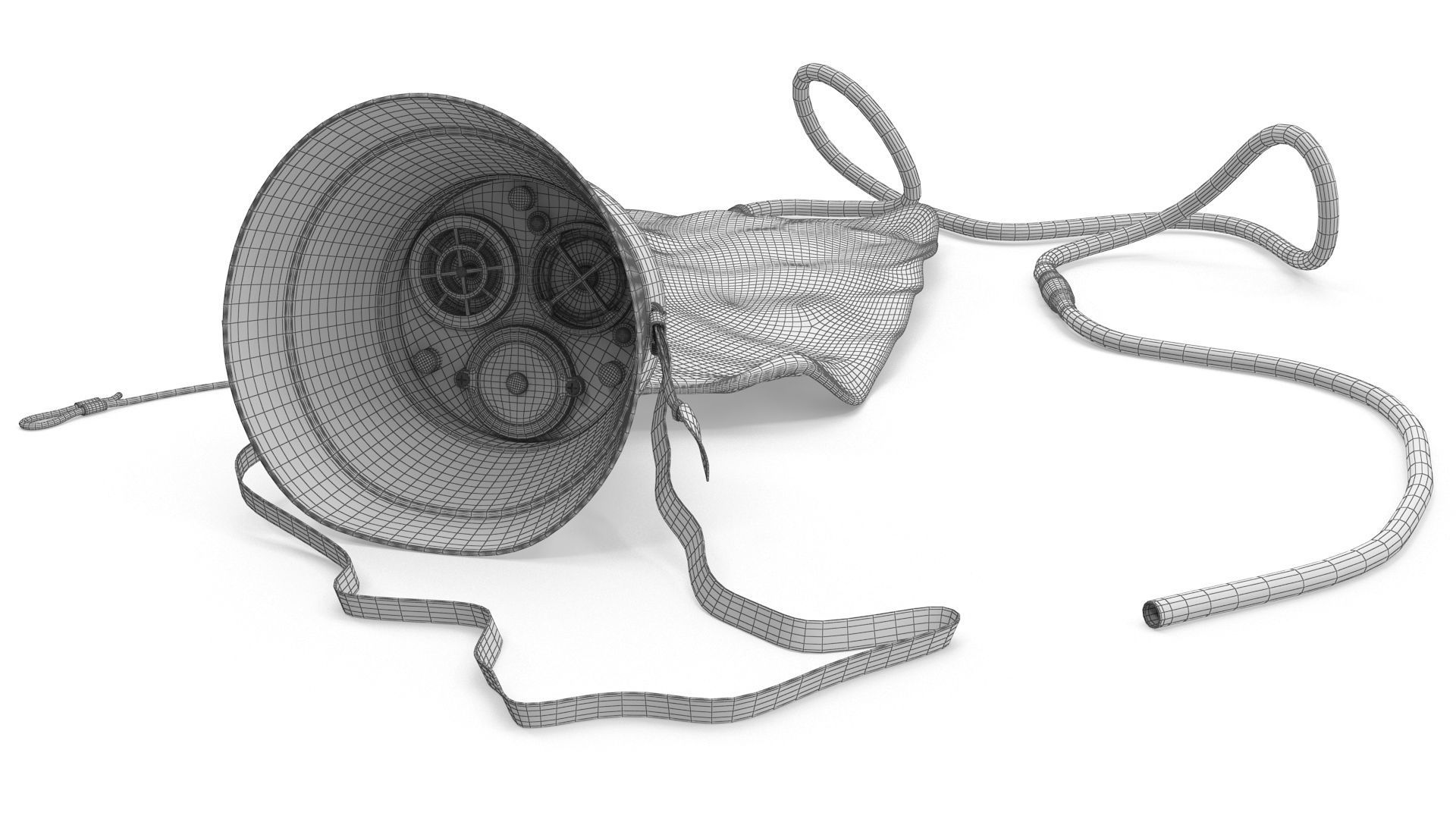 Airplane Passenger Oxygen Mask Low-poly 3D model_9